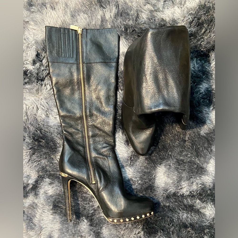 Michael Kors Gold Rivet Boots. - Picture 3 of 8